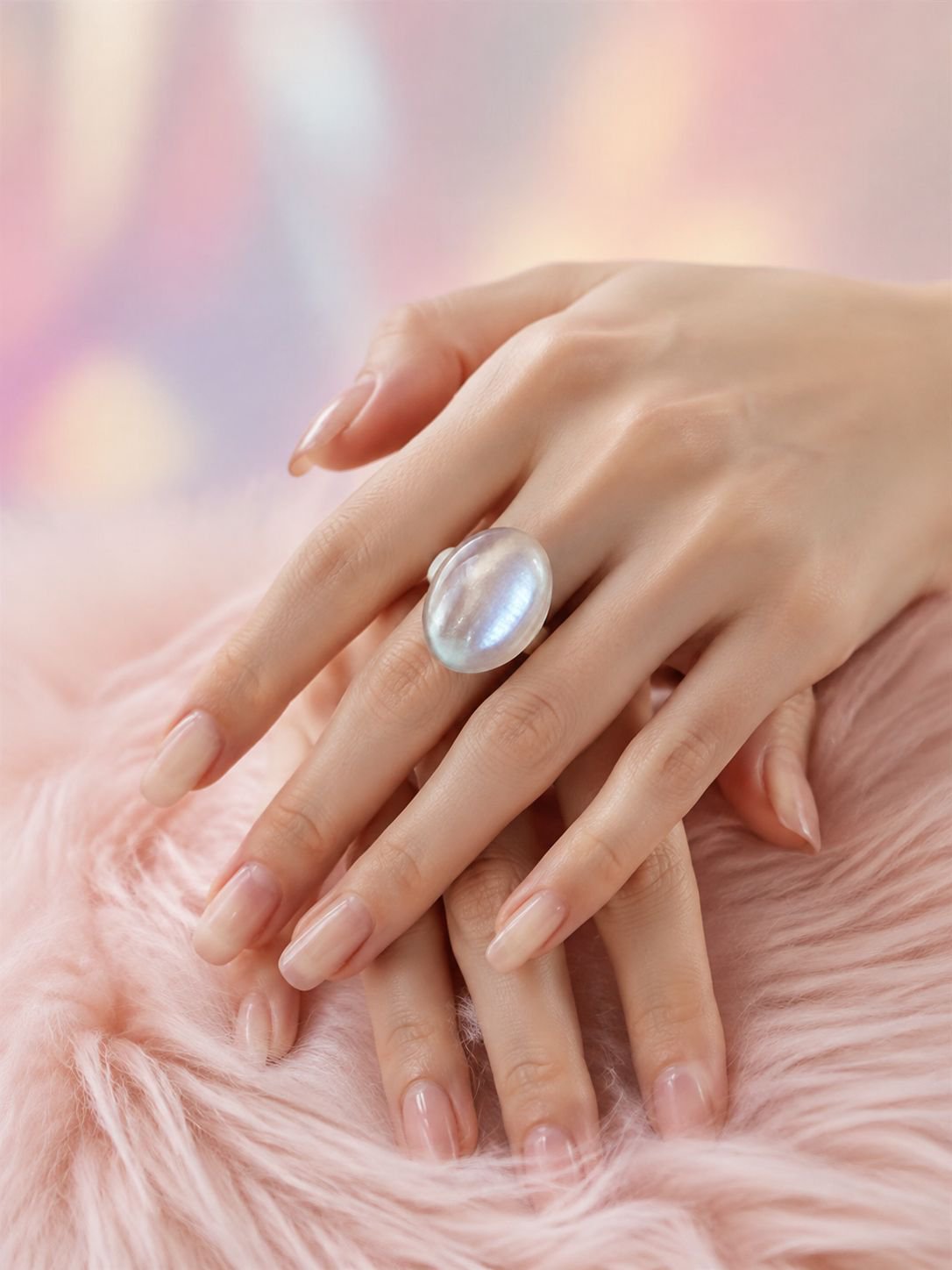 Niche design pearlescent inner glaze resin ring