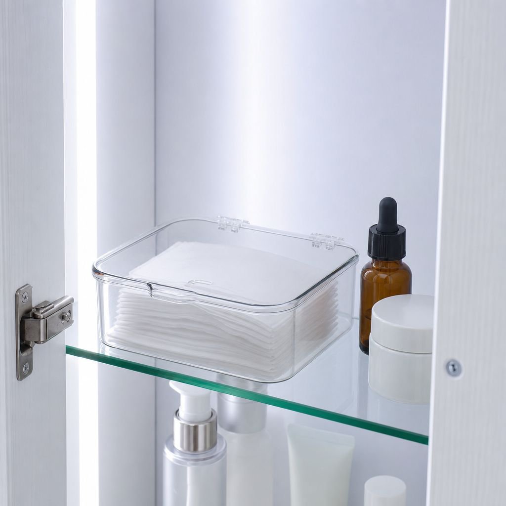 Luxury Face Mask Organizer with Lid, Dustproof for Dorm and Office Use