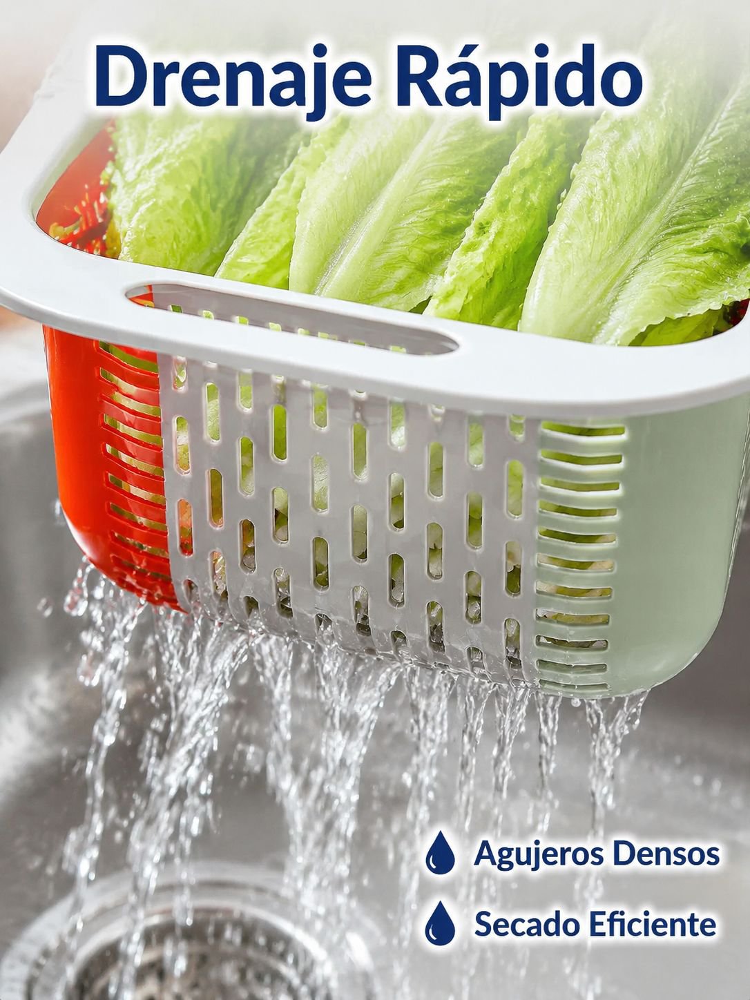 Escurridor ajustable multifuncional para fregadero