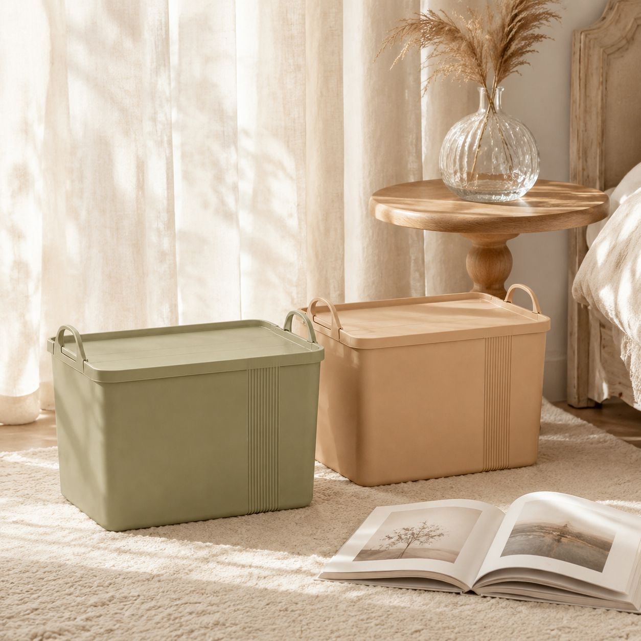 Boîte de rangement élégante avec couvercle pour salon