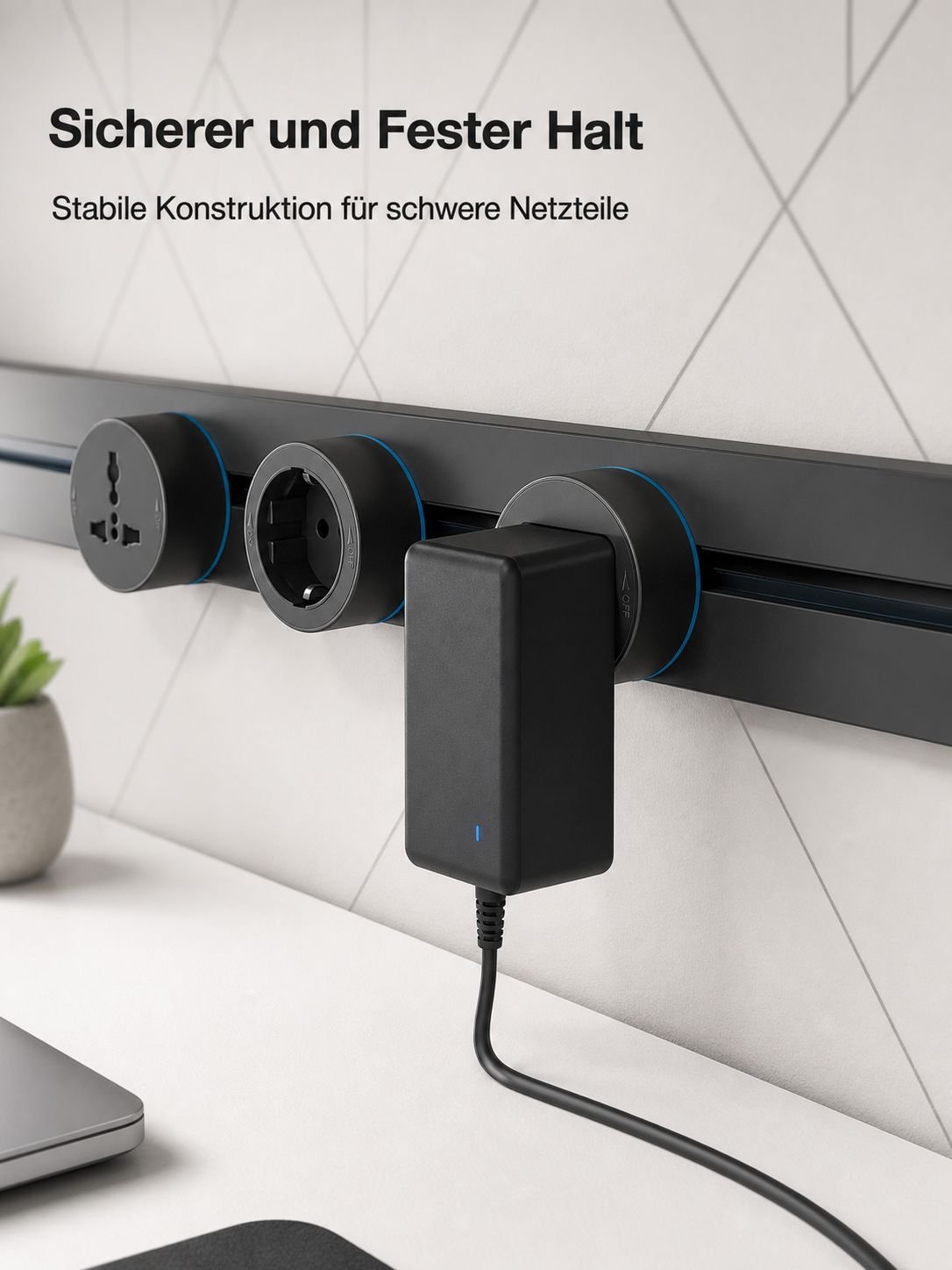 Multifunktionale Tisch-Steckdosenleiste mit modernem Design