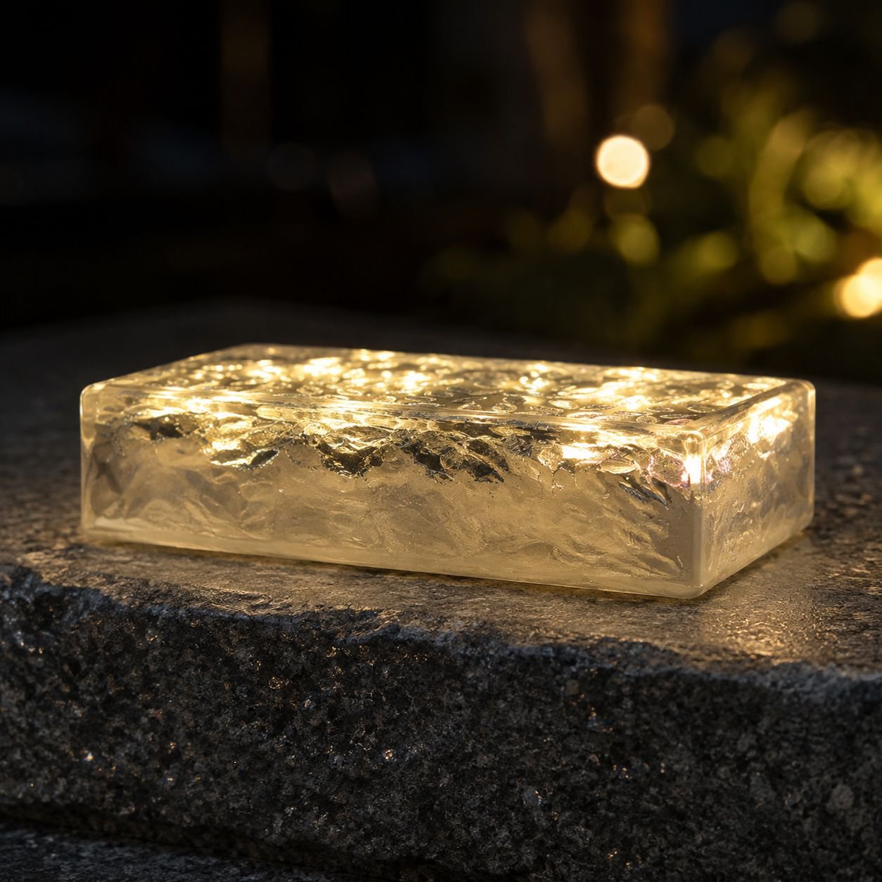 Durable solar ice brick lamp for driveway