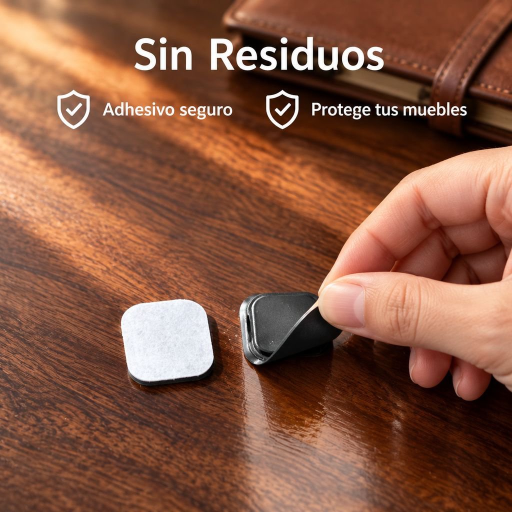 Organizador de Cables Magnético Clips para Cable de Carga USB Escritorio y Auto