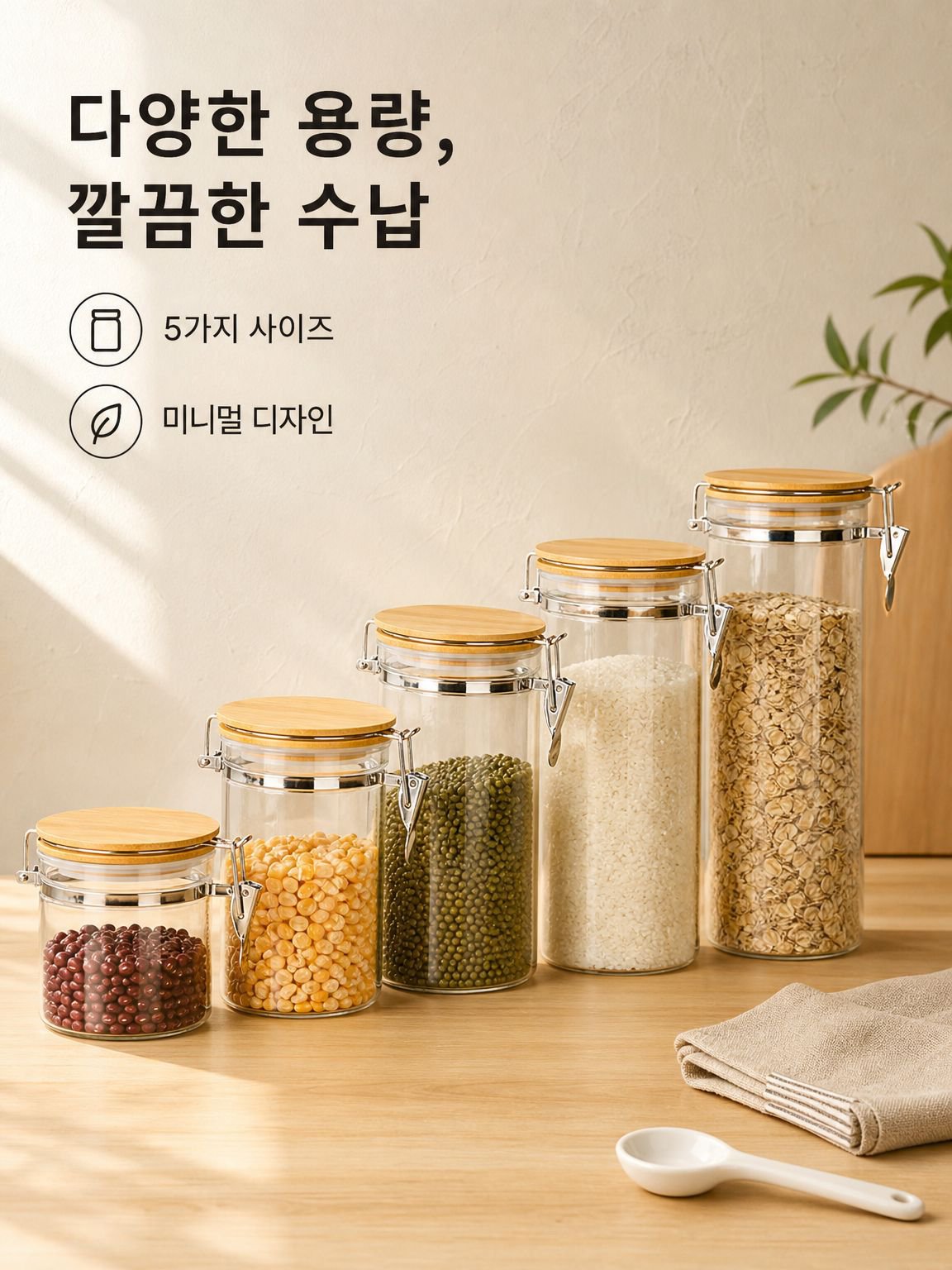곡물 밀폐 보관 용기