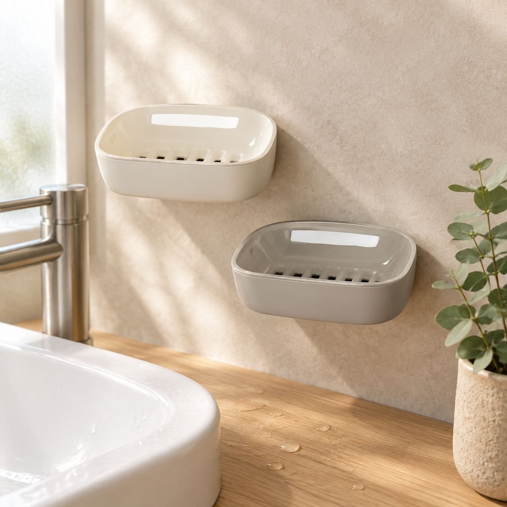 Durable bathroom soap holder with anti-slip base