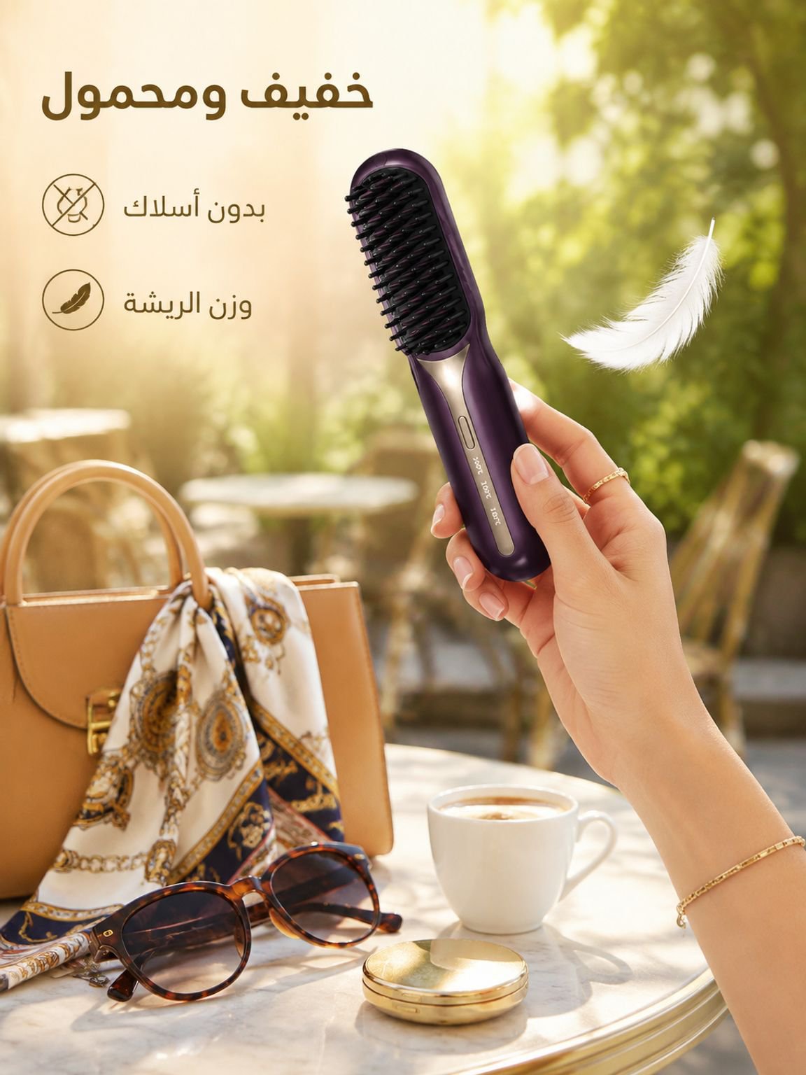 مشط فرد الشعر اللاسلكي الجديد بالأيونات السالبة للتجعيد والفرد