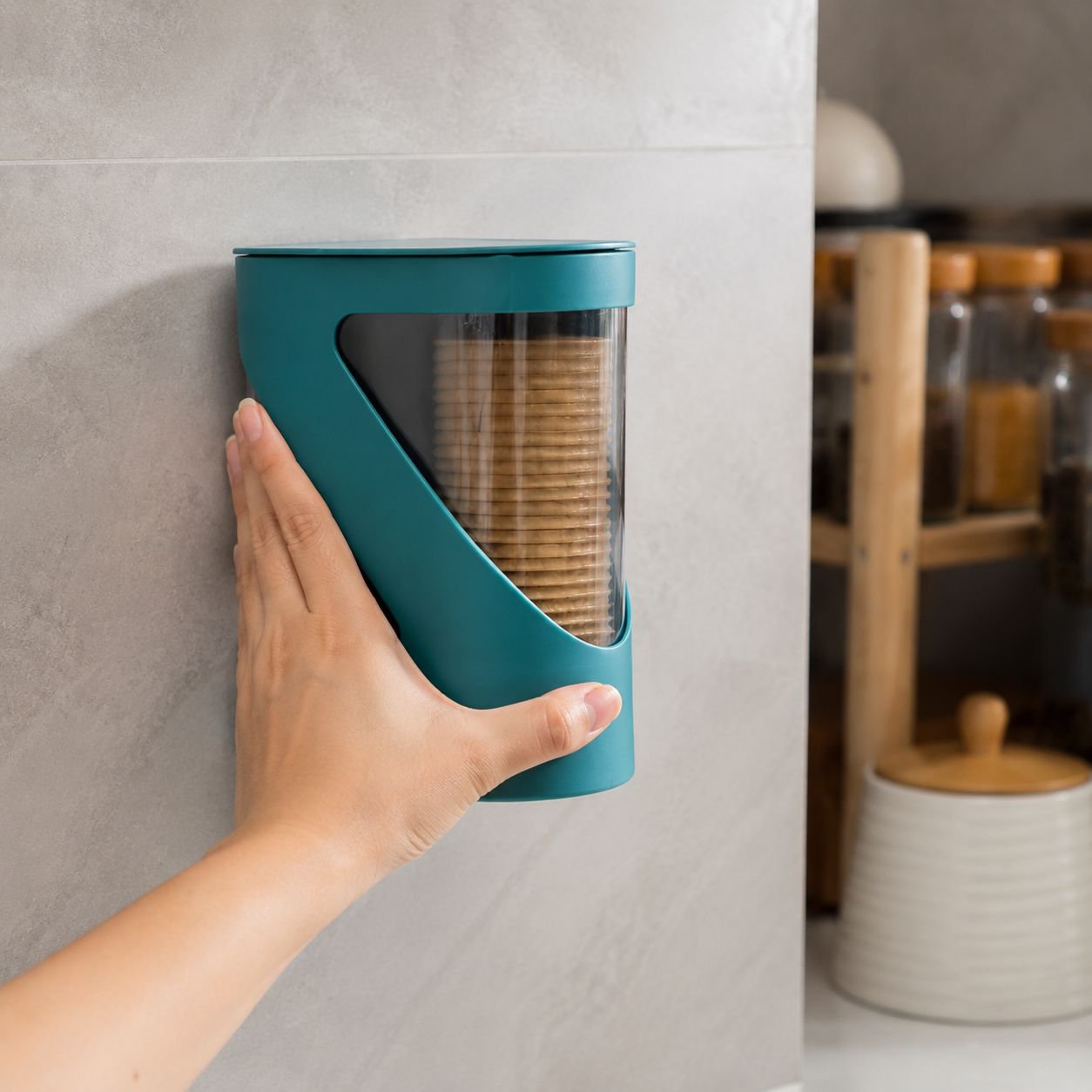 Estante para vasos de agua doméstico, sin necesidad de perforar