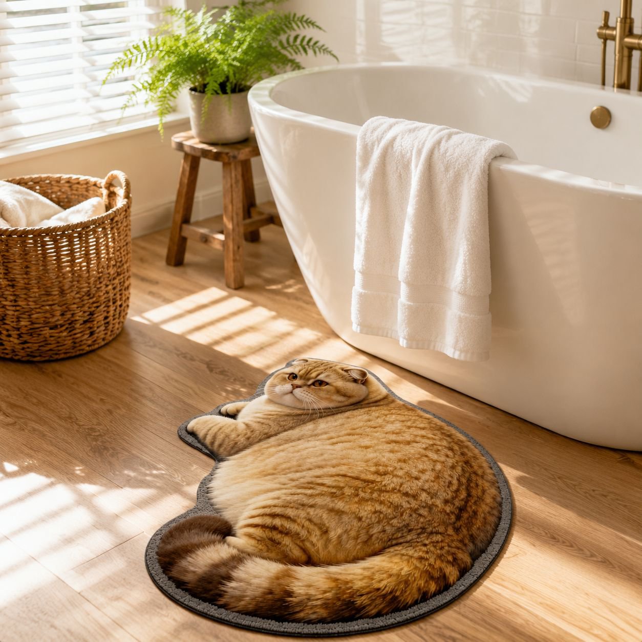 JMY-Cat Diatom Mud Absorbent, Non-Slip, Wear-Resistant Irregularly Shaped Bathroom Mat