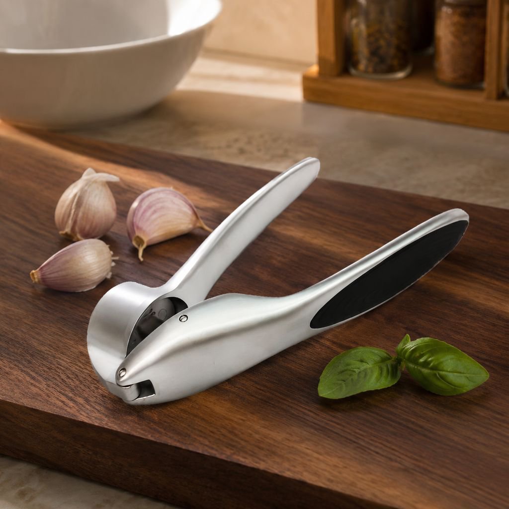 Home Zinc Alloy Manual Garlic Press, Multi-purpose Kitchen Garlic Pounder