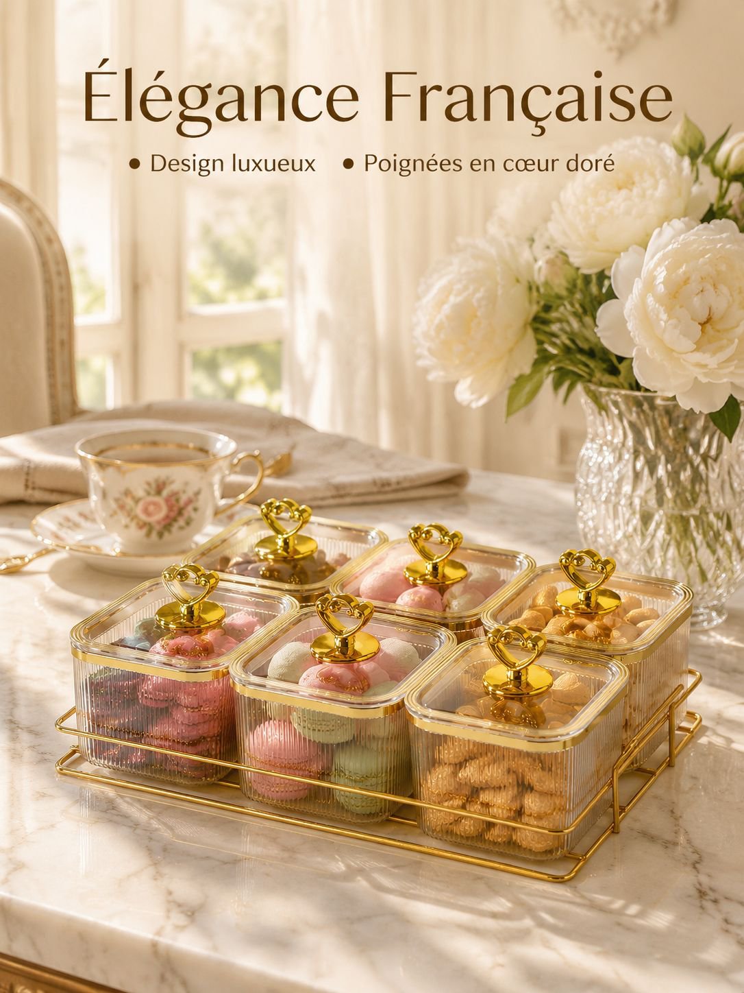 Bocal de conservation carré pour cuisine