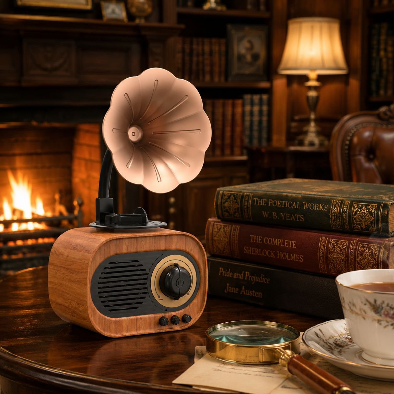 Retro small speaker card USB flash drive small phonograph mini radio portable outdoor speaker