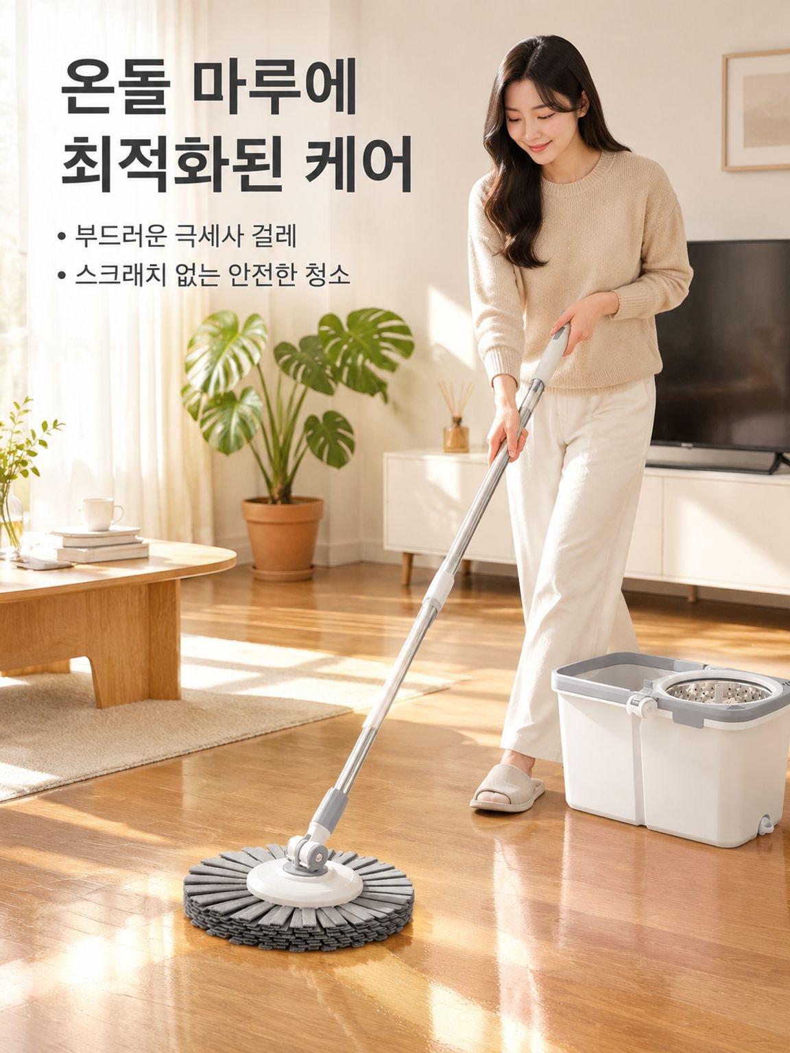 강화 세척 일체 대걸레 배달통