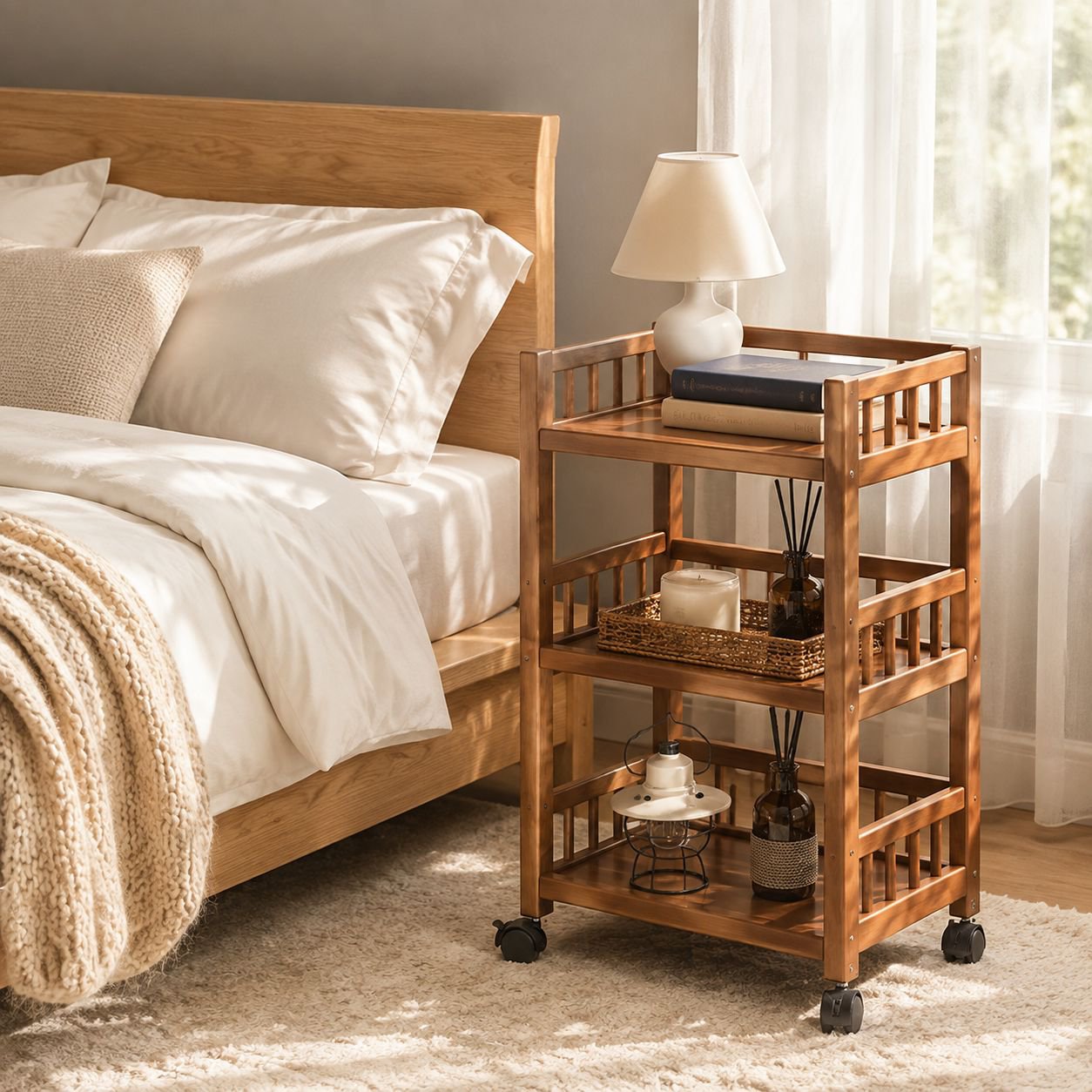 Living room furniture wooden storage rack