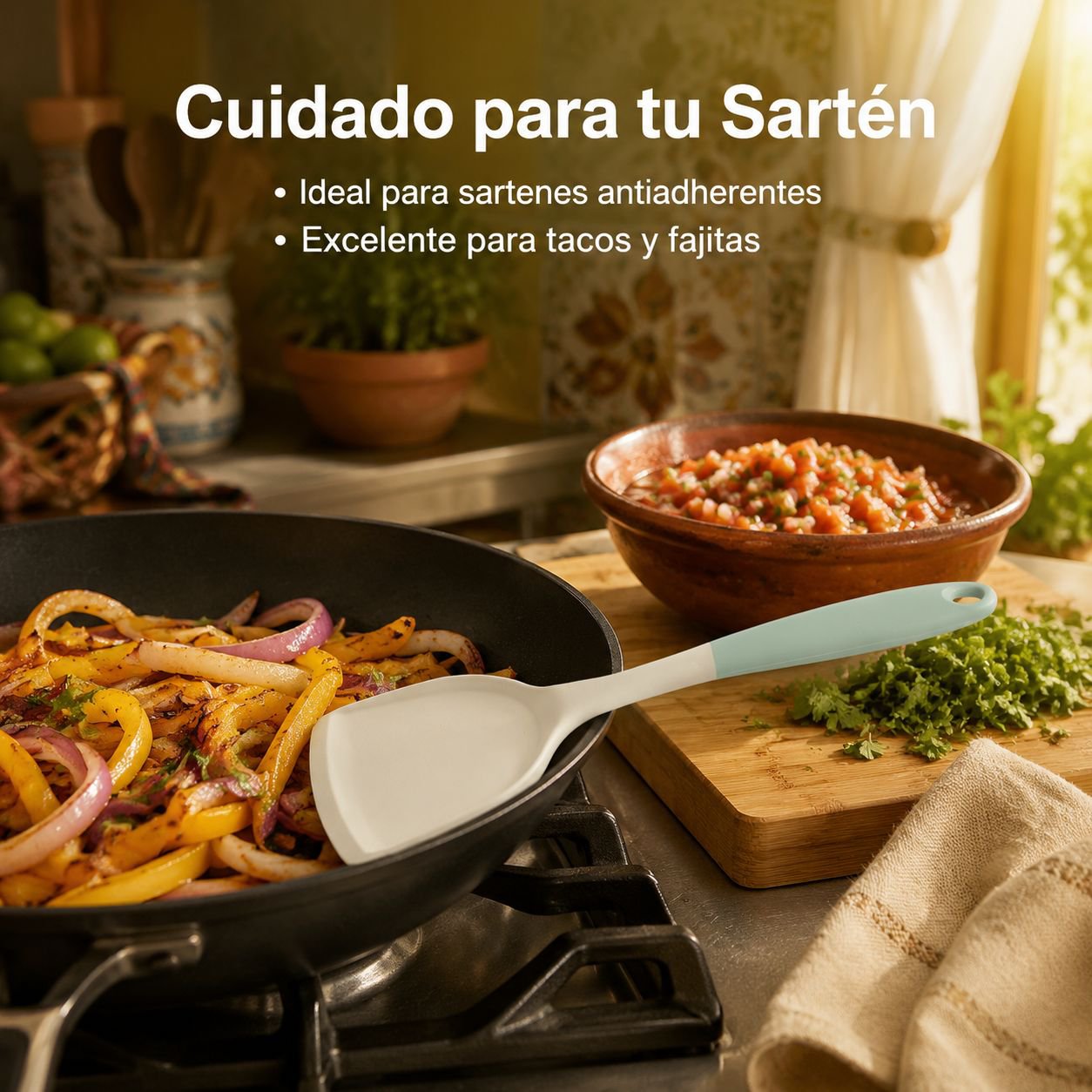 Espátula de silicona apta para uso alimentario