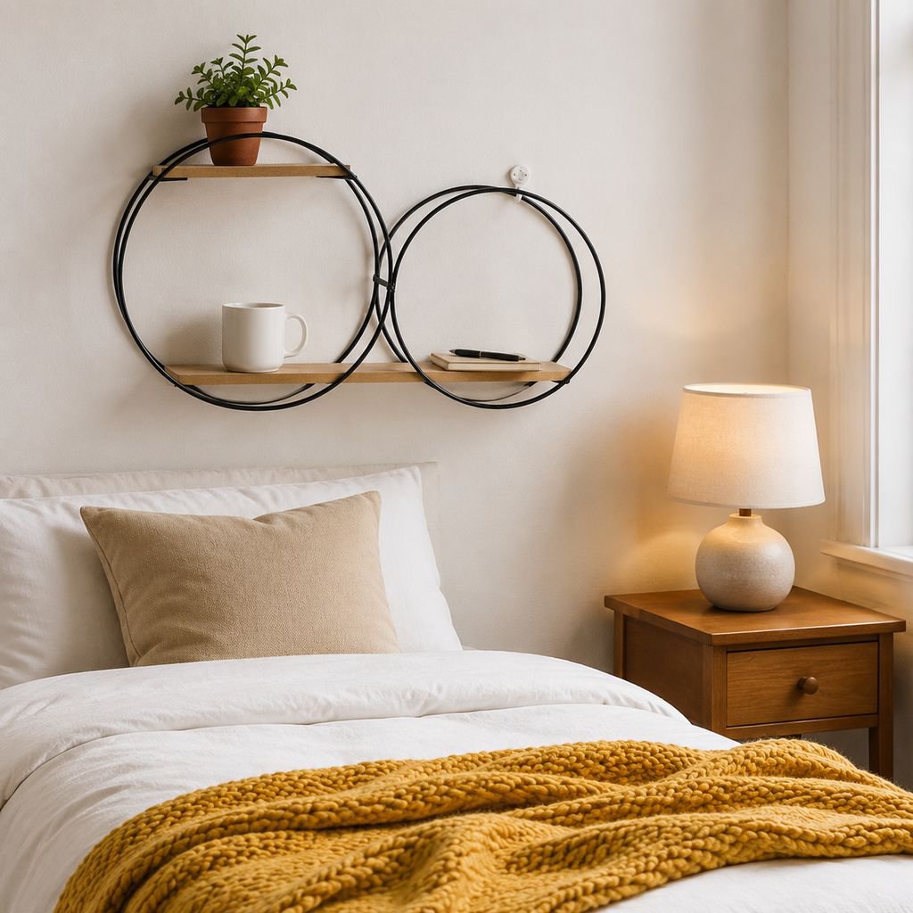 Multi-purpose wall storage rack for bedroom