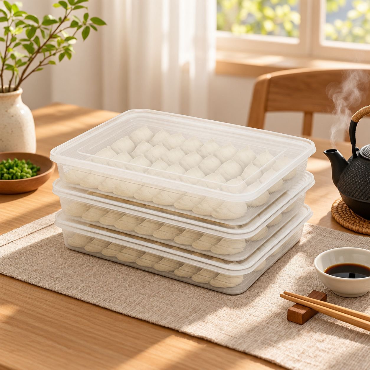 重ね置きできる餃子冷凍保存ケース