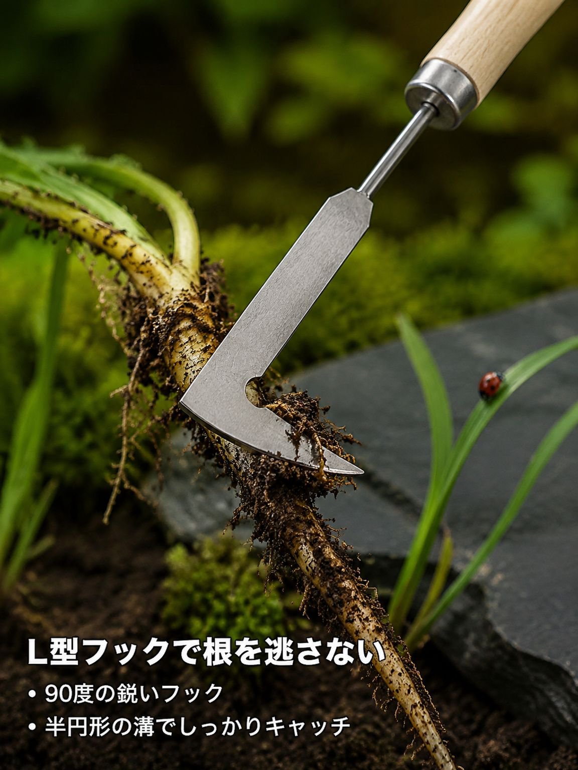 ステンレス製の除草ツール