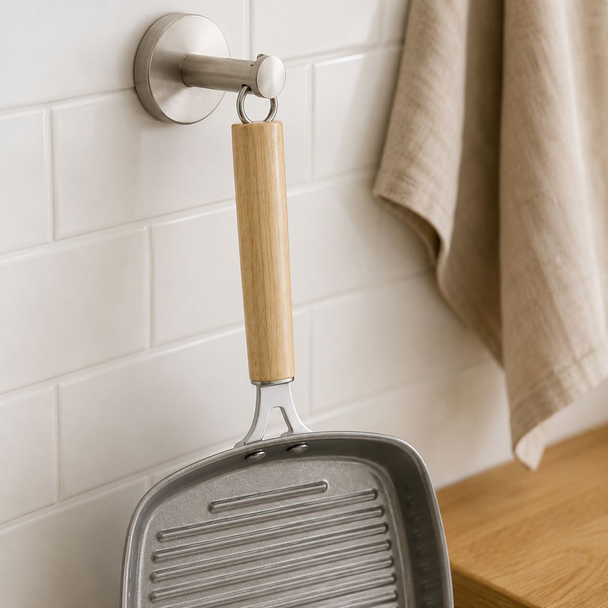 Stylish striped nonstick frying pan