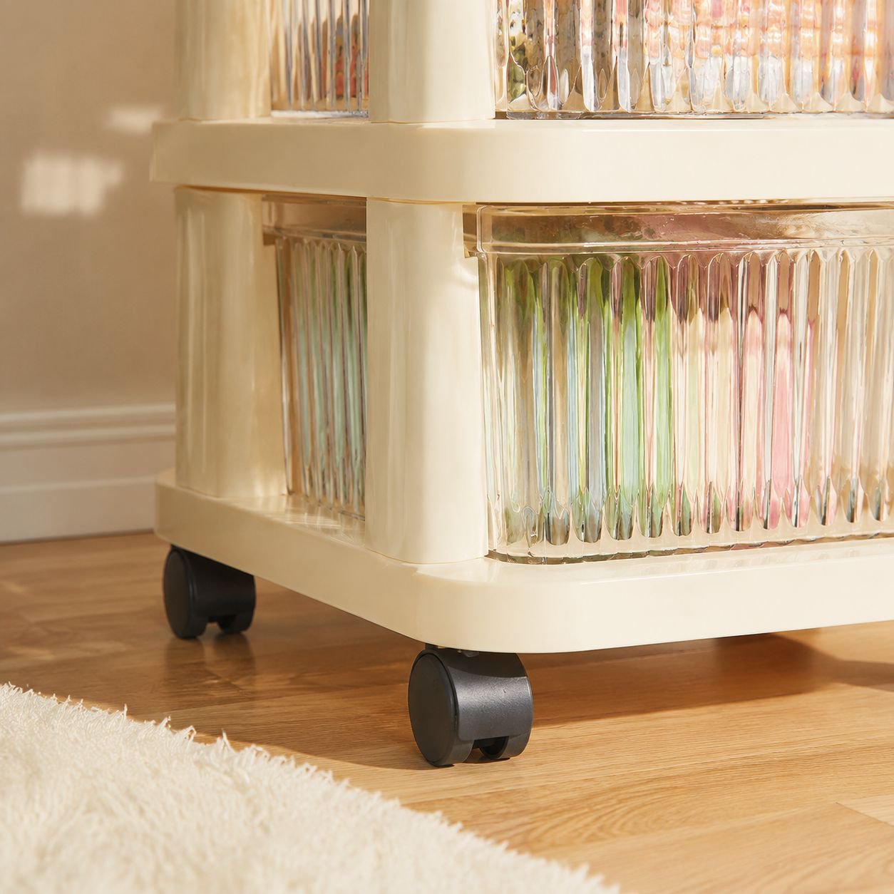 Multipurpose Transparent Storage Cabinet for Kitchen Use