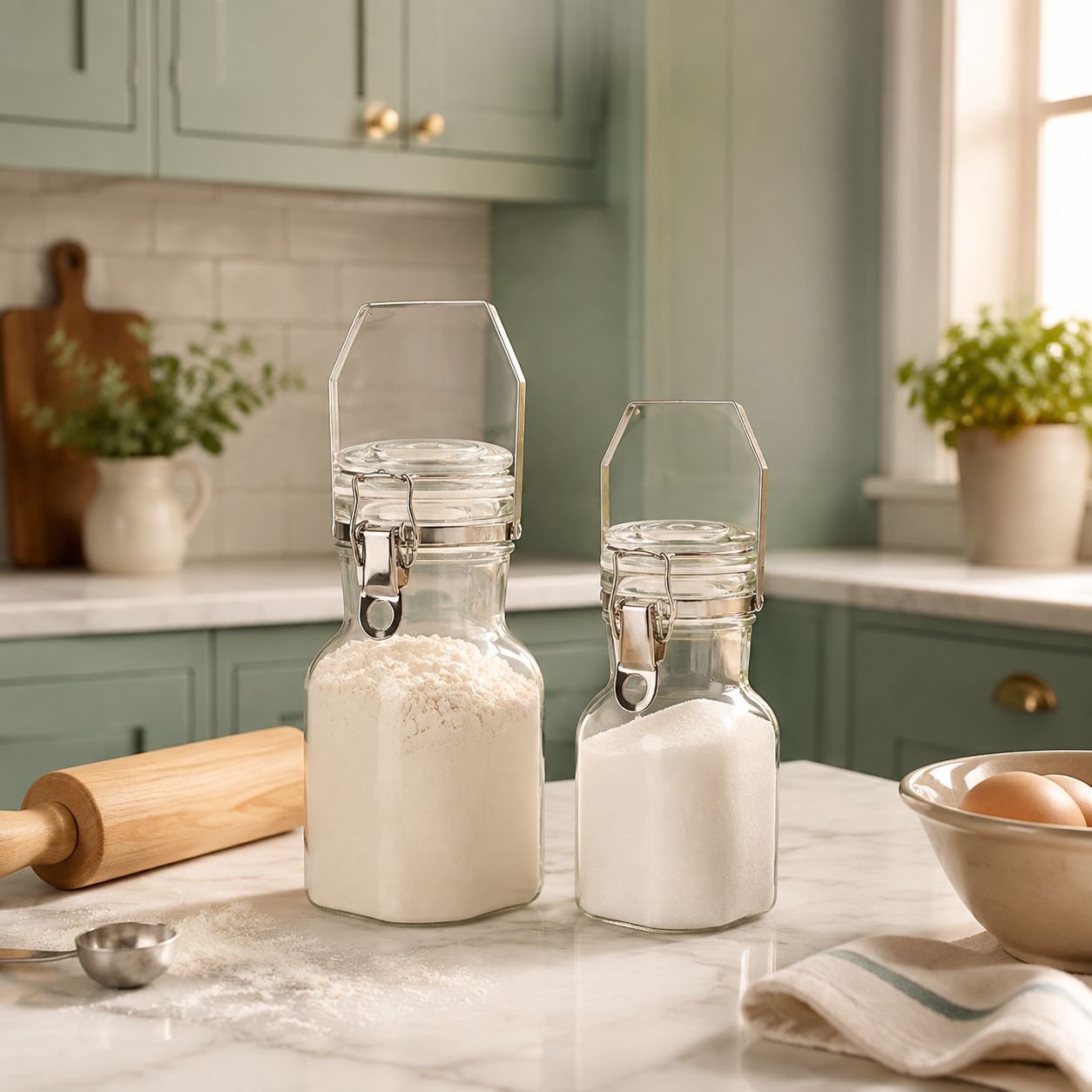Stackable Food Preservation Containers for Kitchen Organization