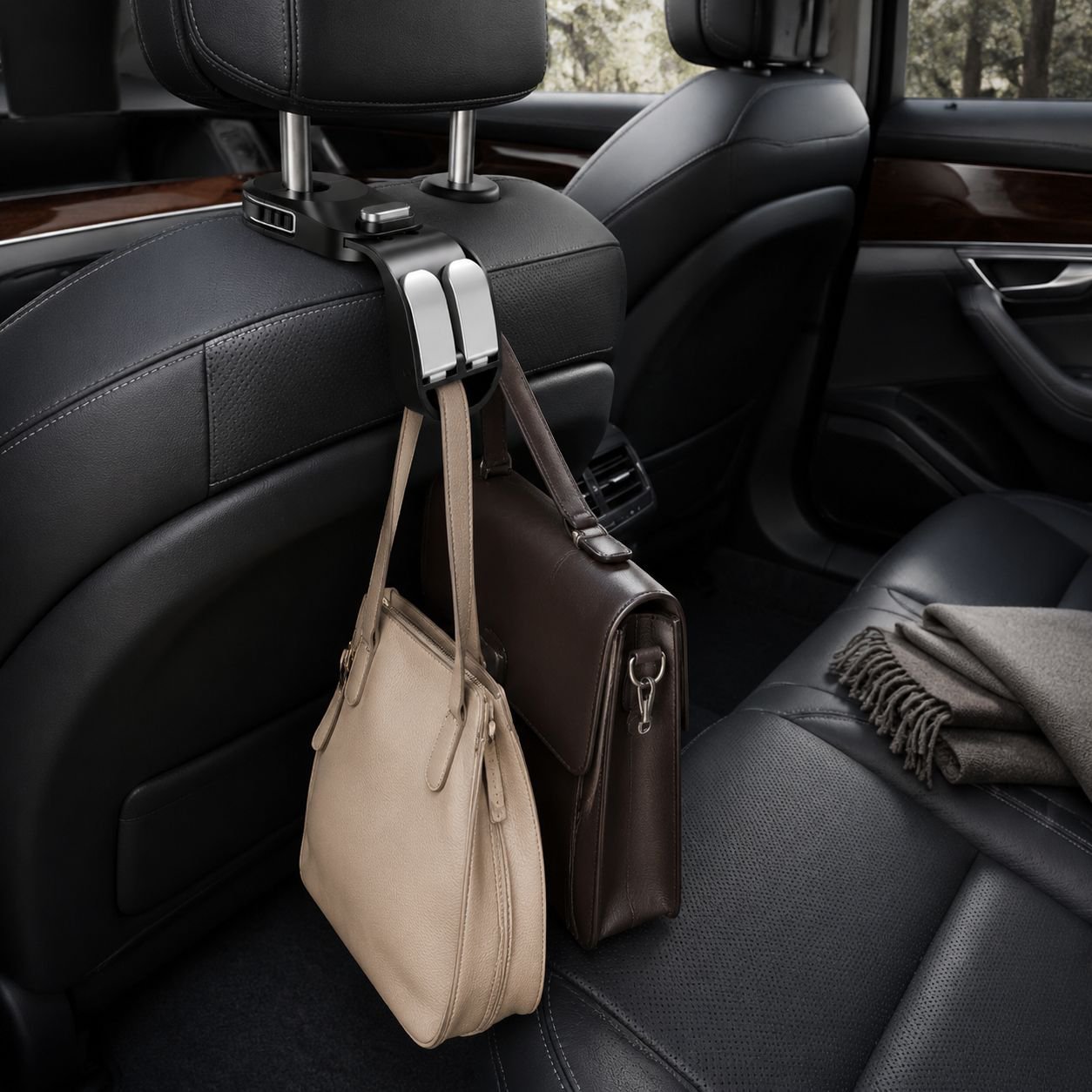 Doppelhaken für Auto-Innenraum, drehbares Design