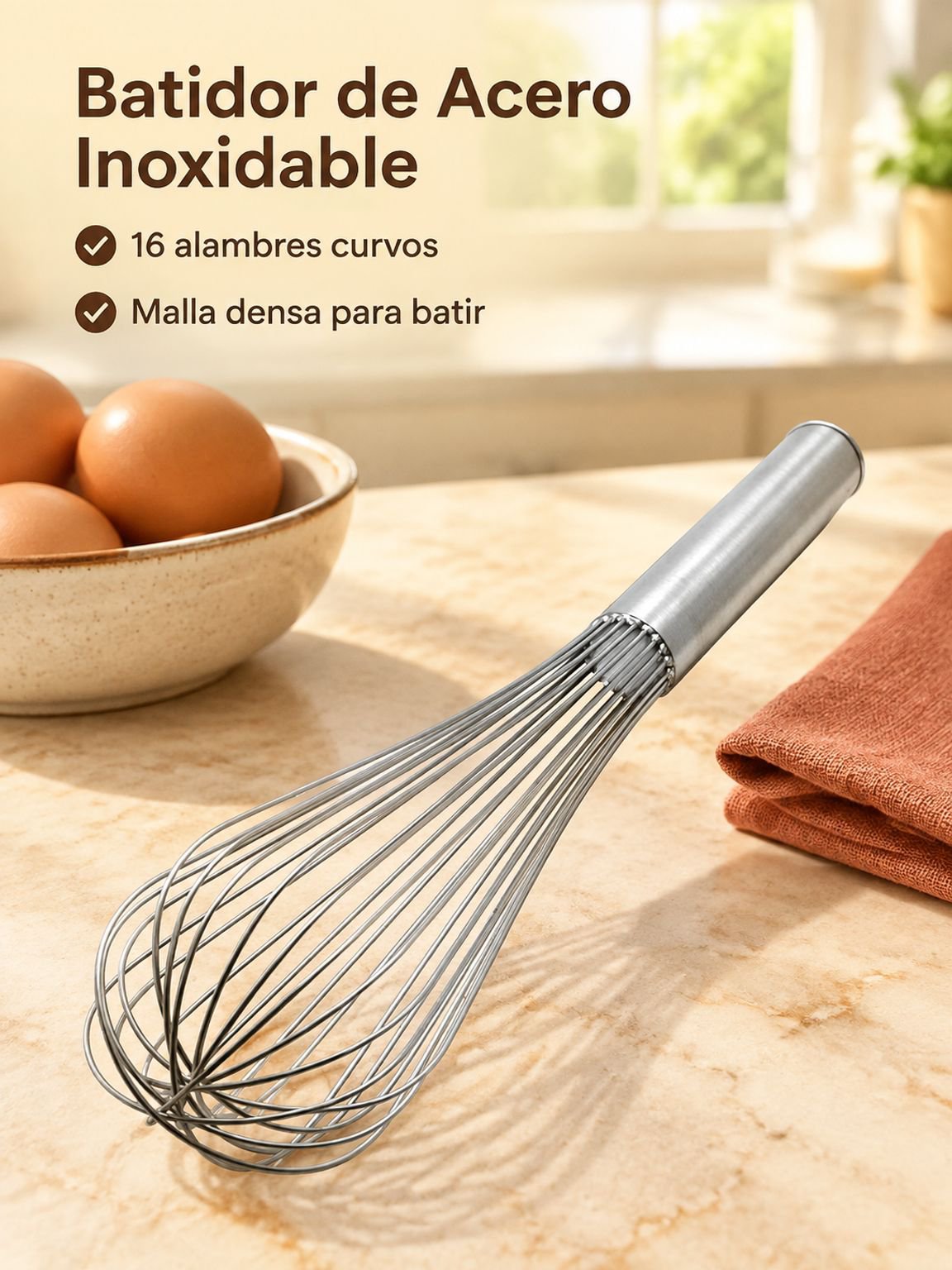 Mini batidor manual de acero inoxidable