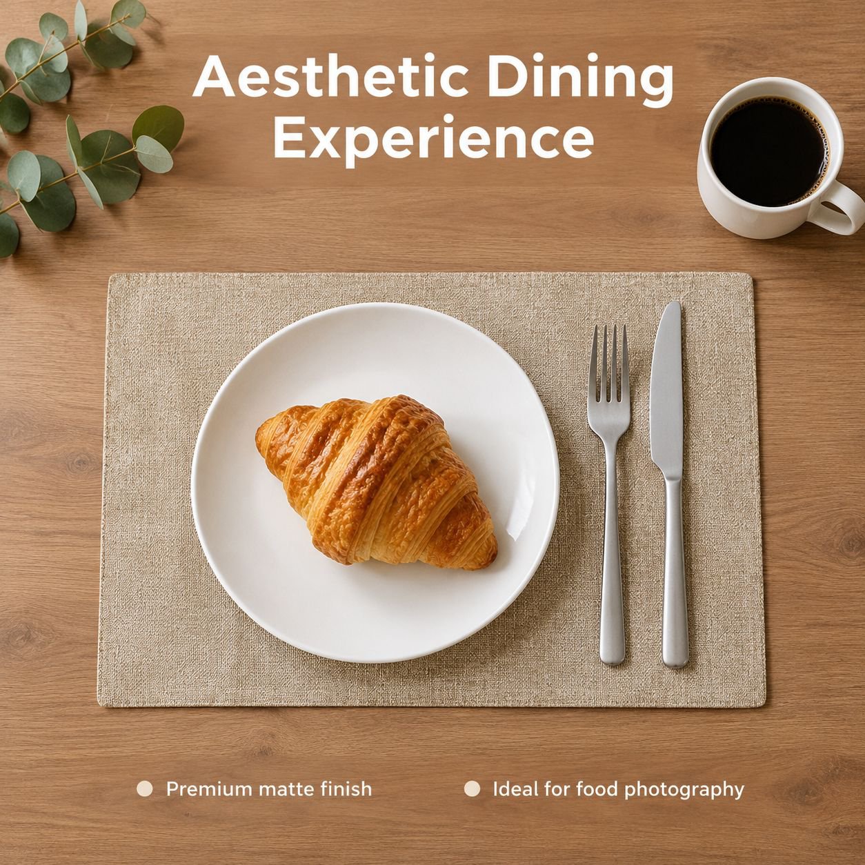 Nordic Linen Texture PU Leather Placemat Waterproof Heat Resistant Dining Table Mat