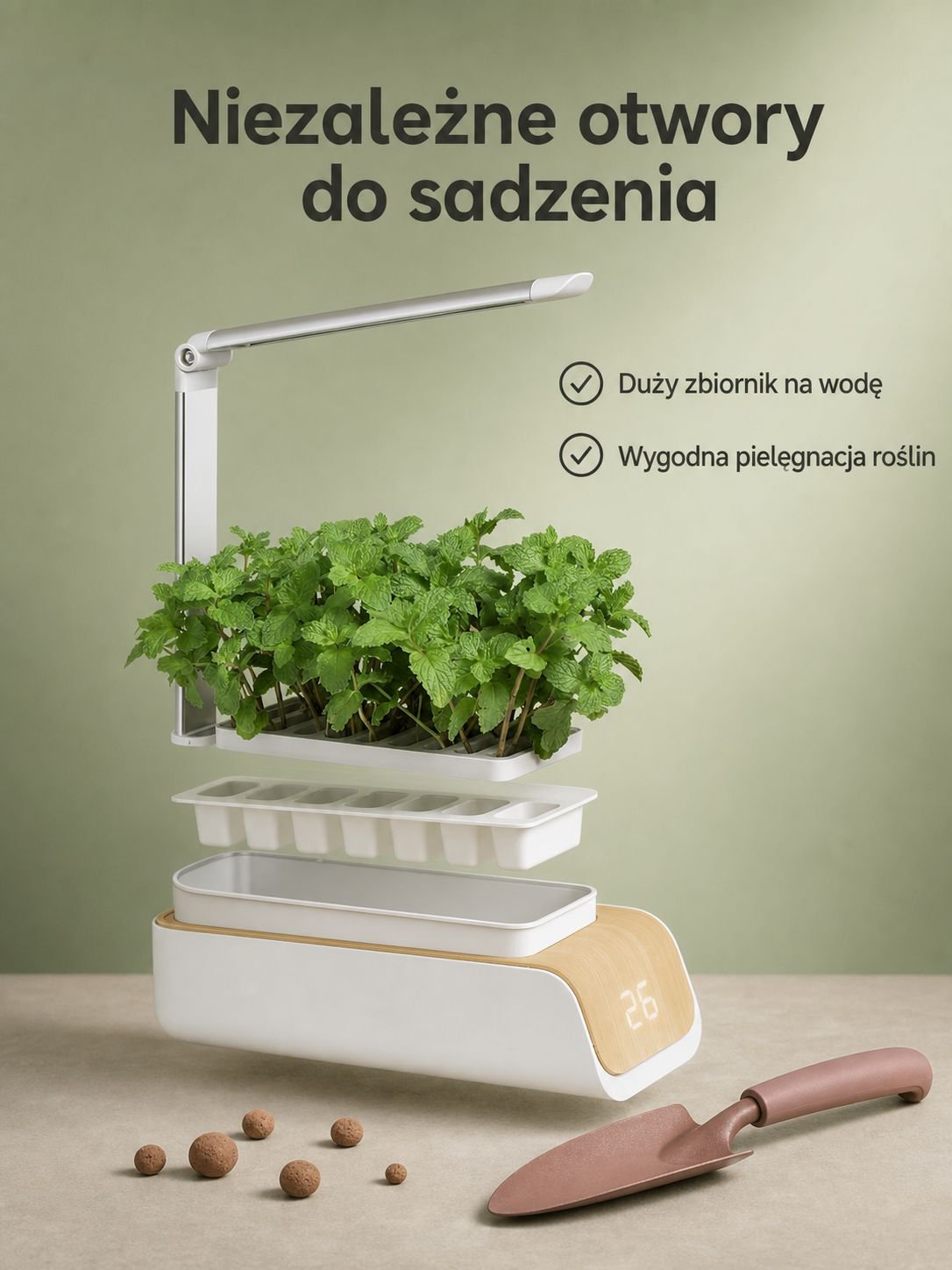 Zestaw do uprawy warzyw w domu z lampą LED
