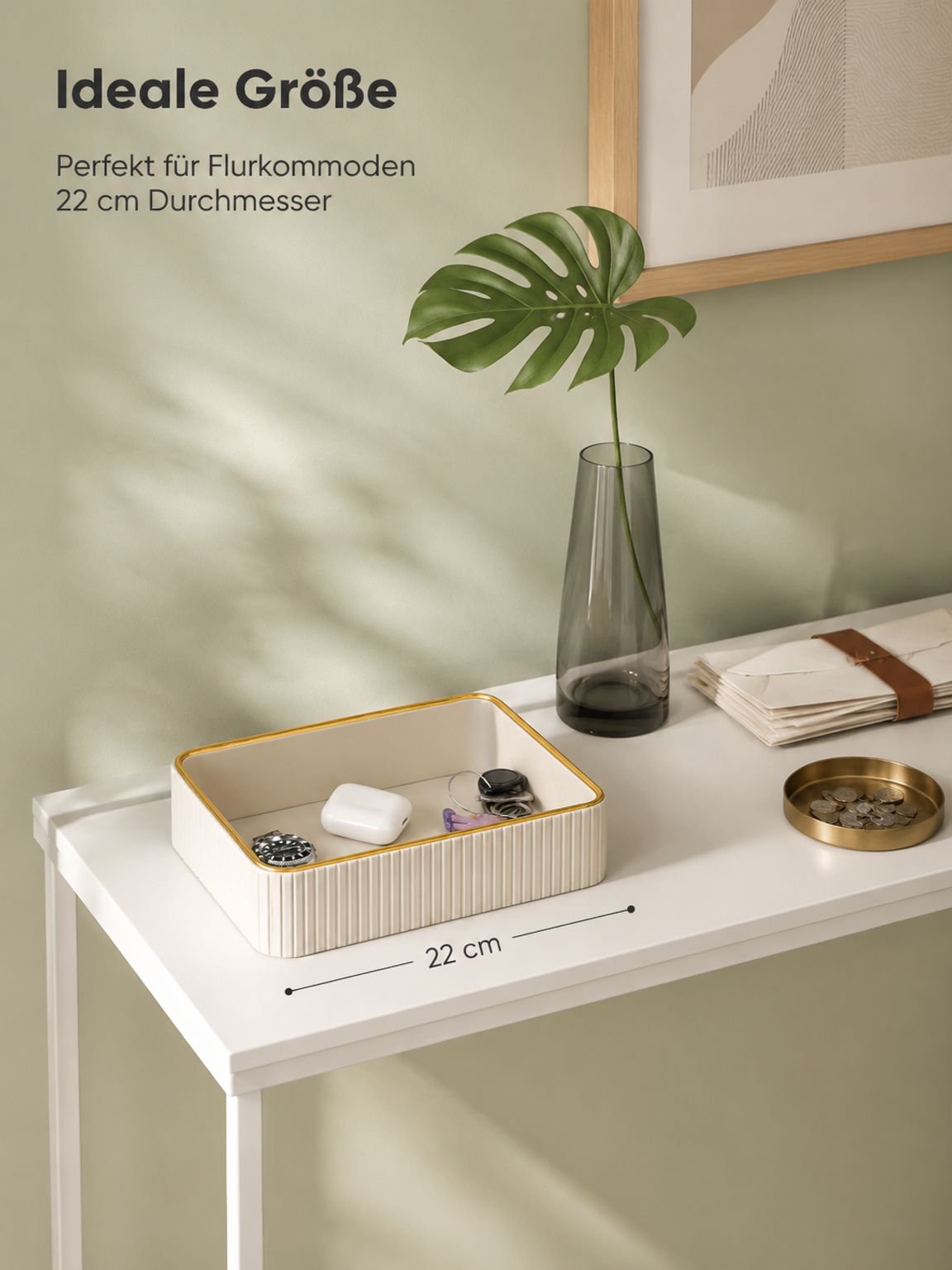 Elegante Ablageschale in Cremeweiß