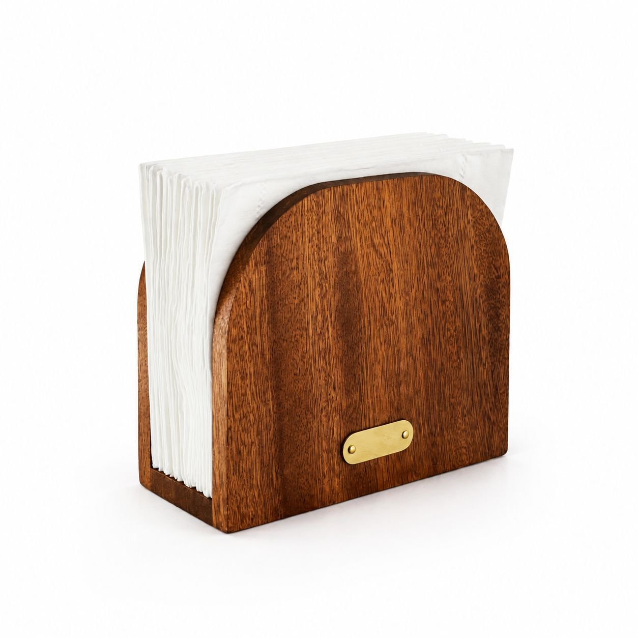 Porta servilletas vertical de madera de sombra roja para mesa de restaurante