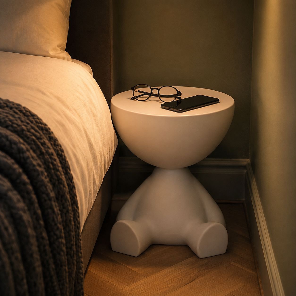 Bedroom Balcony Creative Mini Side Table Movable Bedside Rack for Small Apartments