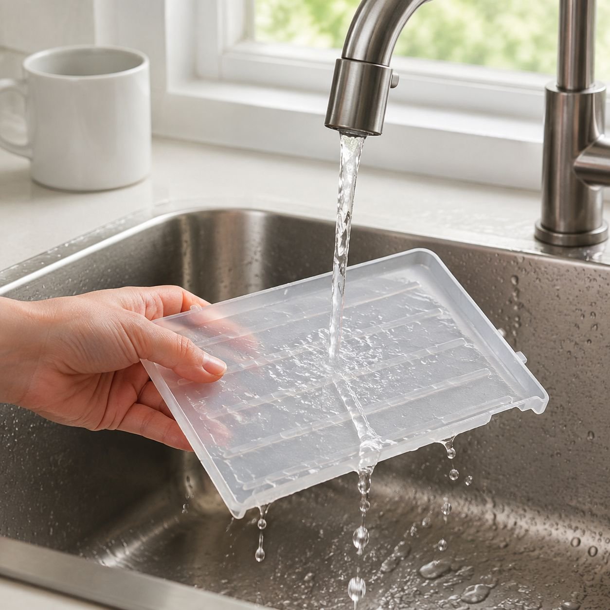 Easy-to-install drain rack for sponges and soap