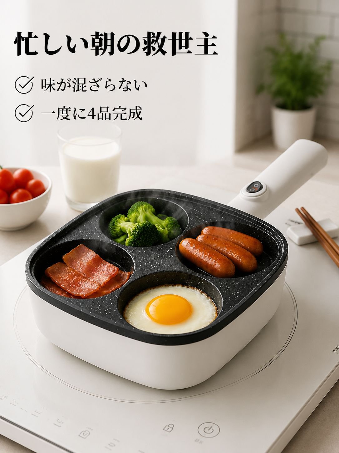 多機能四穴卵焼きフライパン