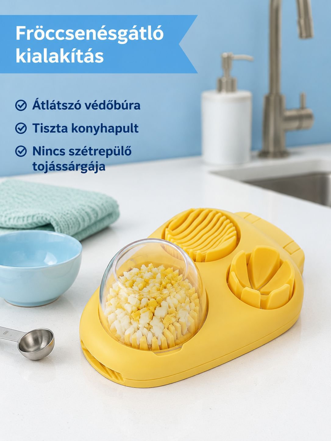Modern tojásvágó eszköz kompakt kialakítással