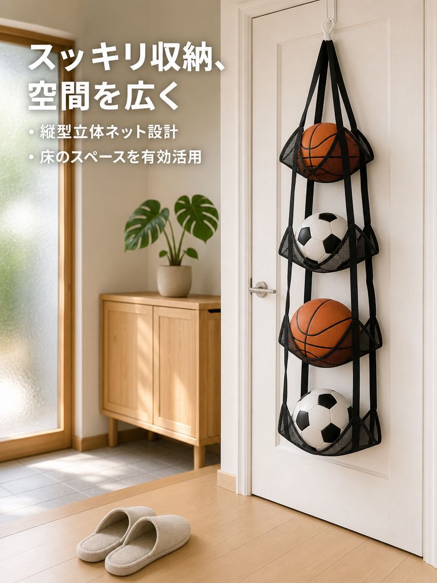 ボール収納用吊り下げバッグ