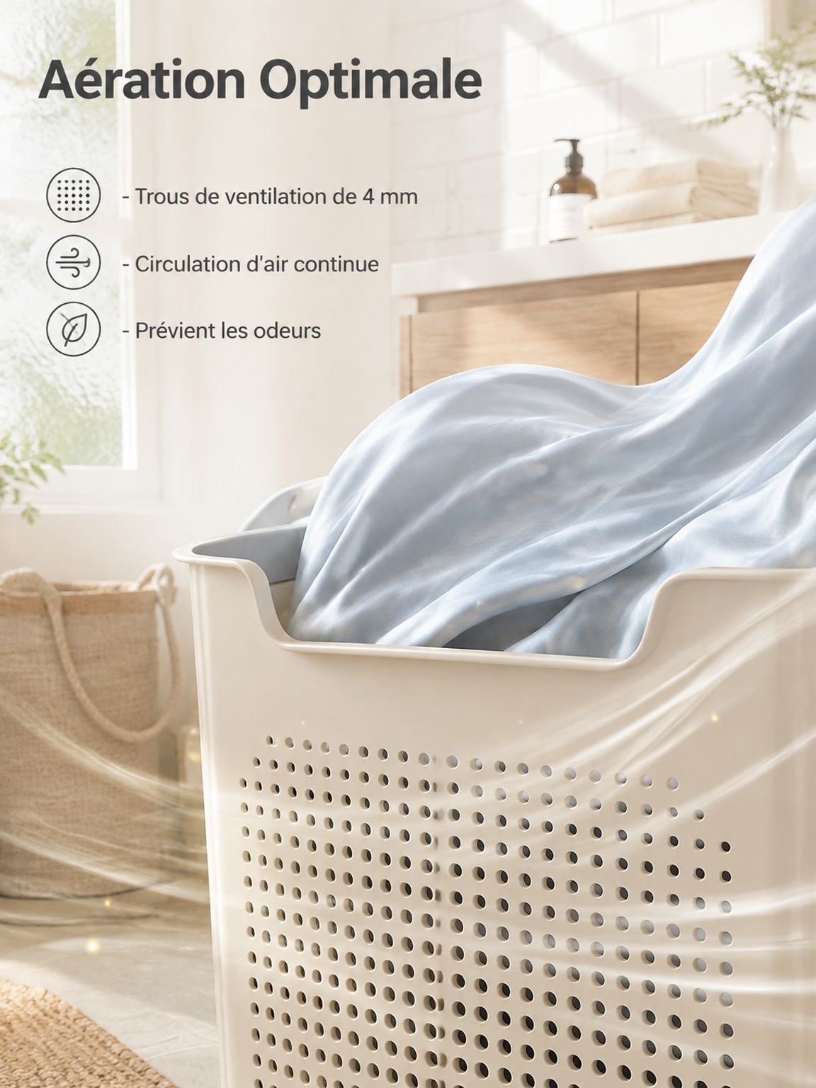 Panier à linge sale de grande capacité
