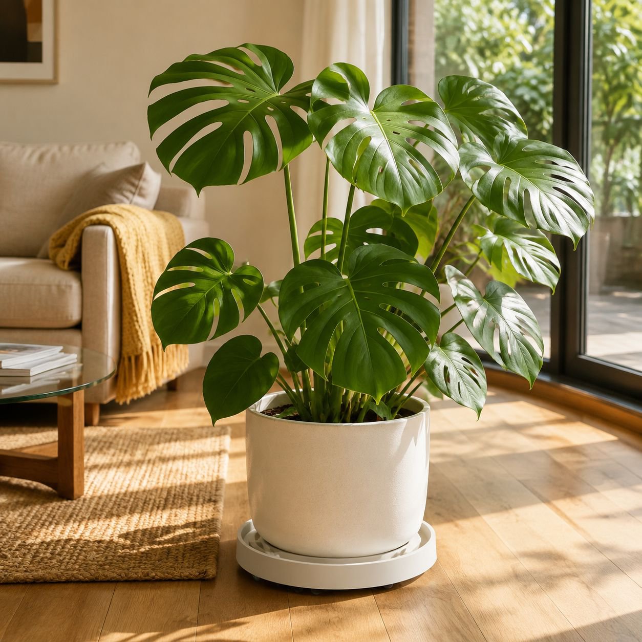 Round Rolling Plant Pot Stand with Silent Non-slip Mat, Ventilated Base for Indoor/Outdoor Use