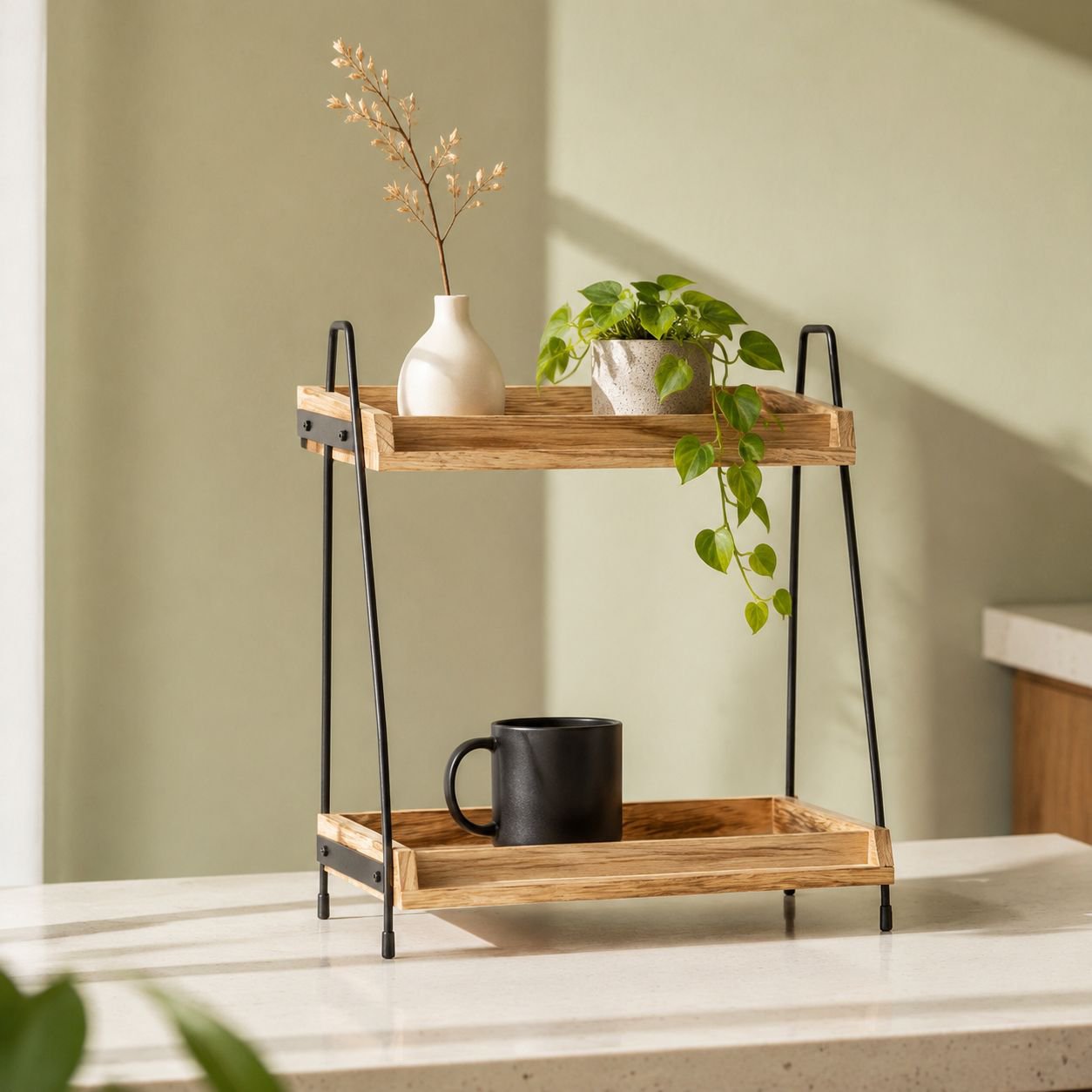Easy-to-install storage rack for kitchen wall