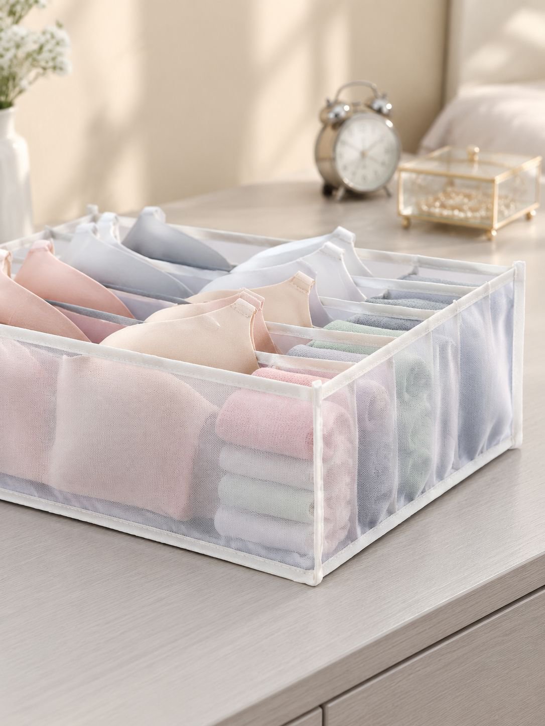 Unterwäsche Aufbewahrungsbox Schublade für Socken Box BH Panty Divider Grid Box Closet Home Compartm