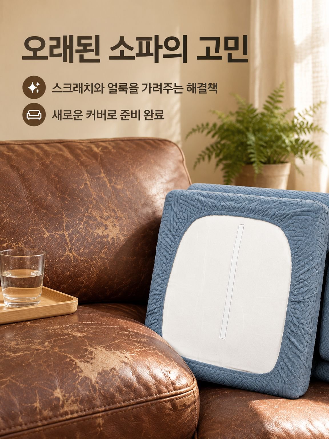 거실 소파를 새롭게 꾸미는 신축성 소파 덮개