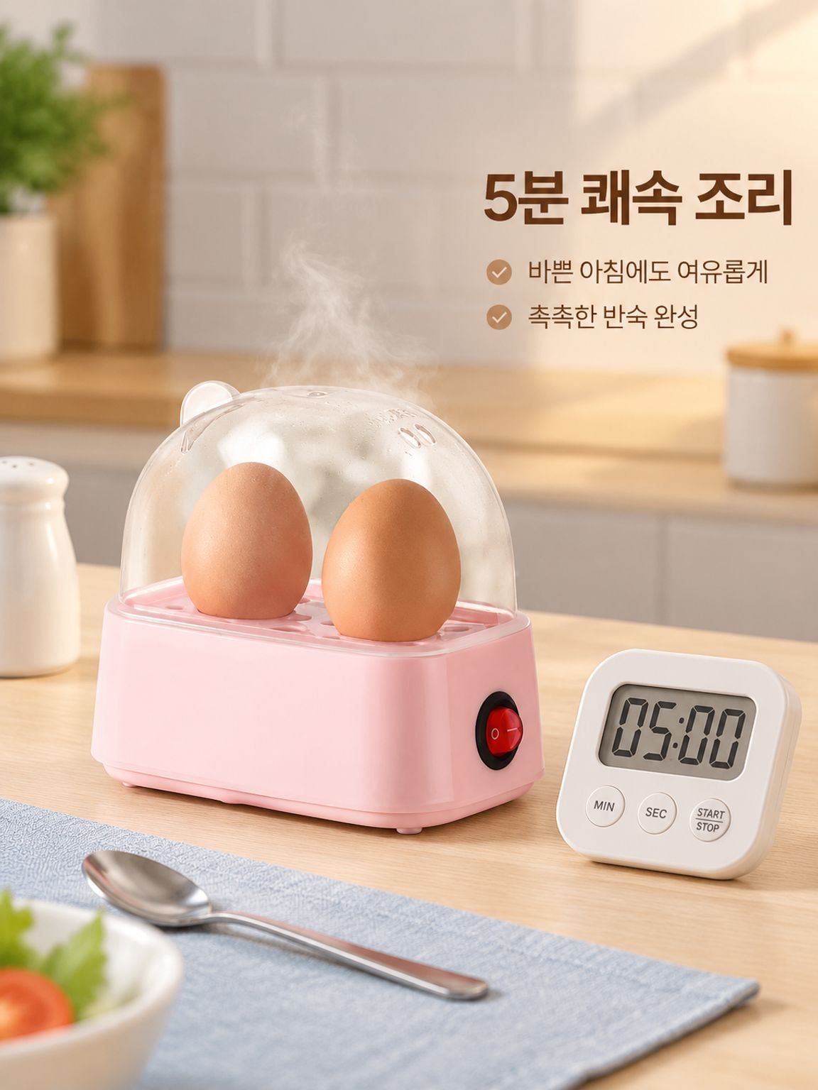 휴대용 아침 계란찜기