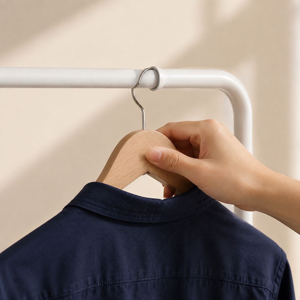 Sturdy floor standing coat rack for home entryway