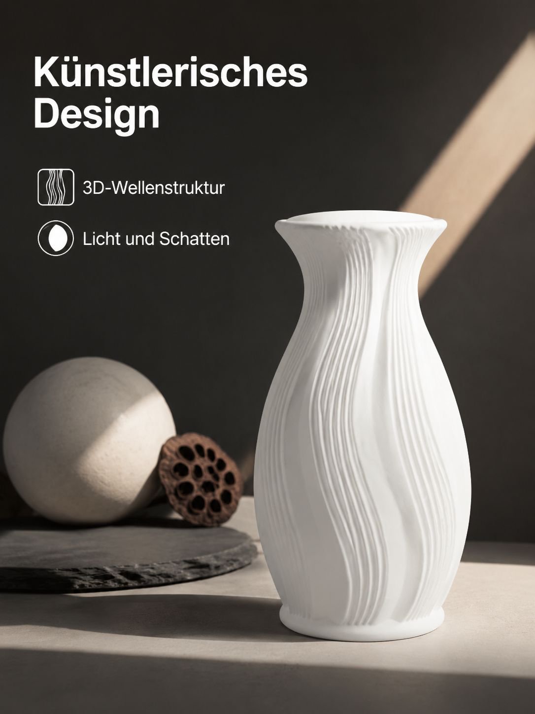 Verkaufsschlager Französische Kunststoffvase mit Farbverlauf Vintage-Kunstblumenvase