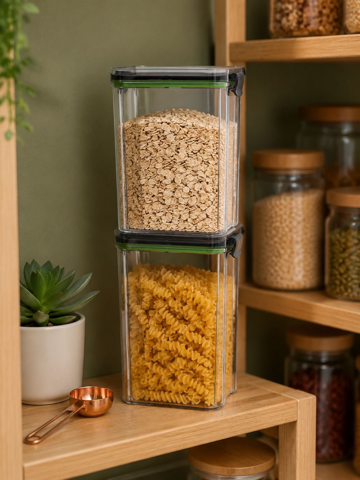 Dry food storage jars for cereals and grains