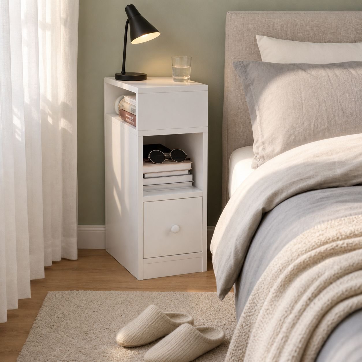 Simple Modern Bedroom Storage Bedside Table