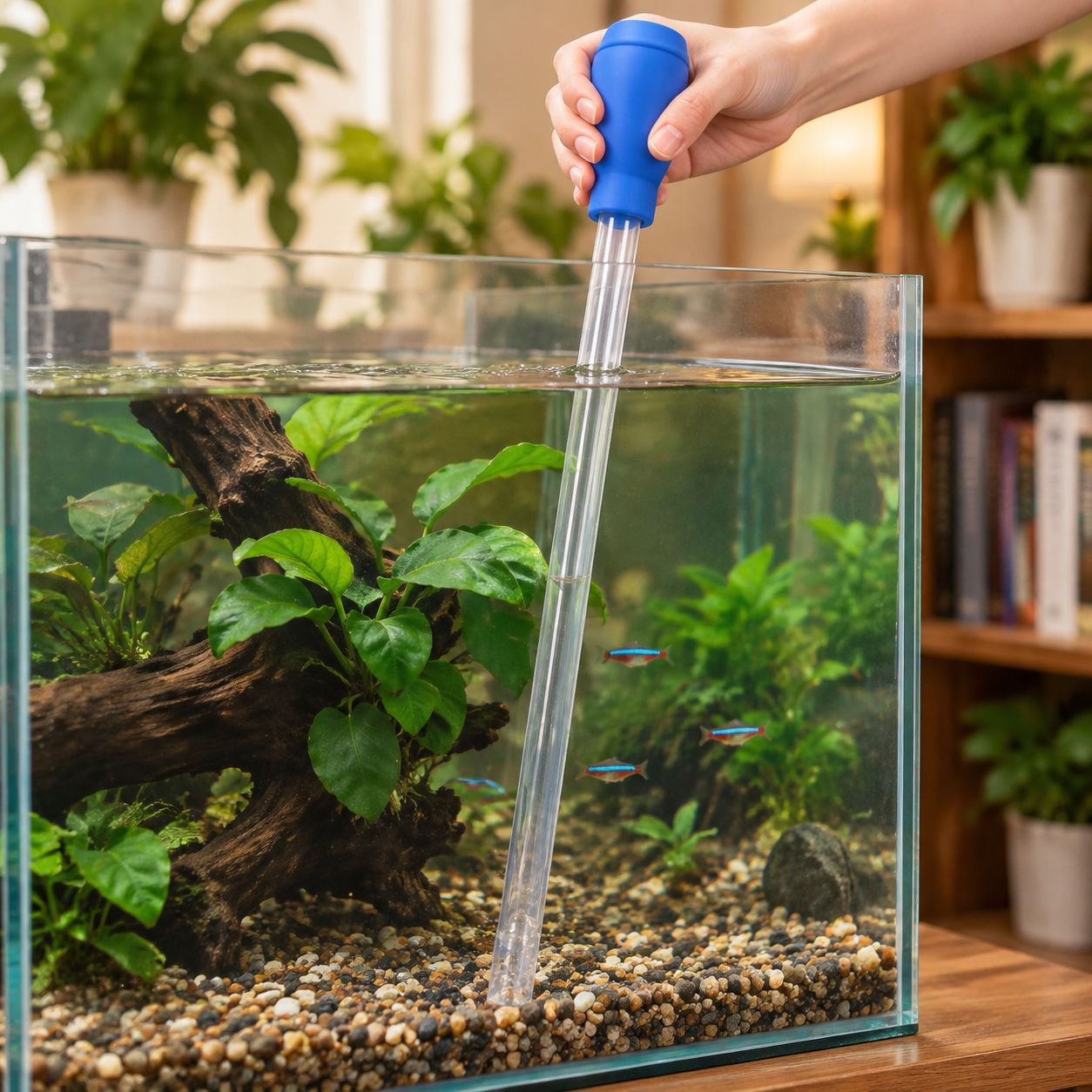 Fish tank siphon feces cleaner