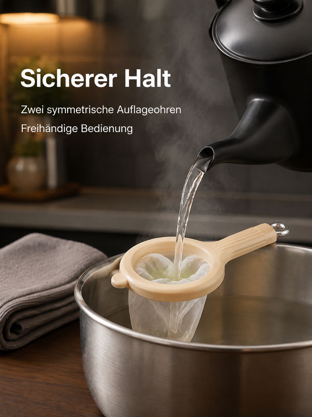 Leicht zu reinigendes Küchensieb