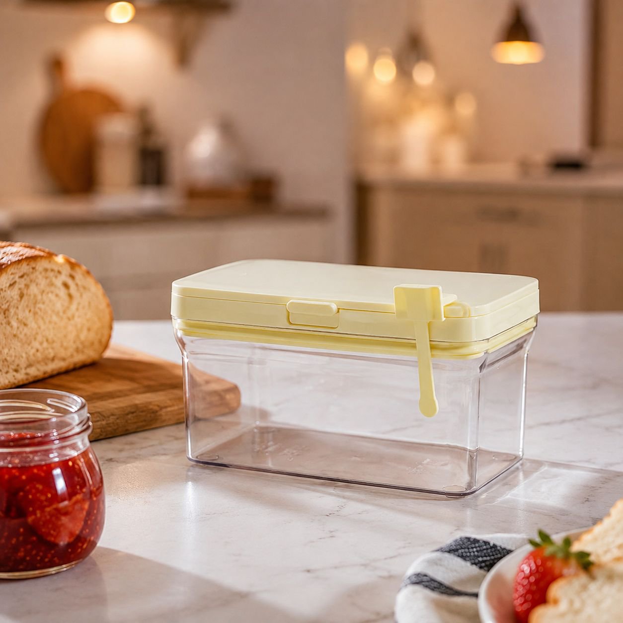 Reusable cheese storage box with compartments