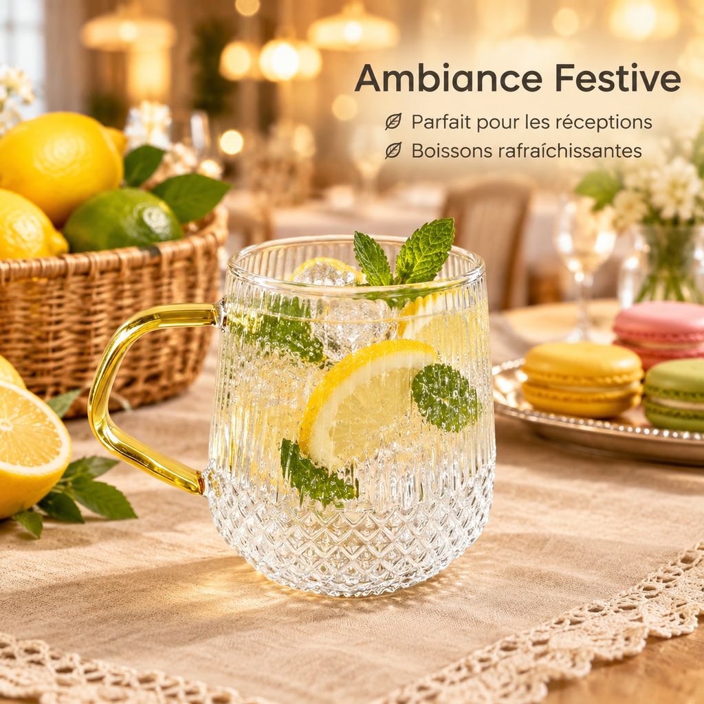 Tasse en verre facile à nettoyer pour boissons quotidiennes