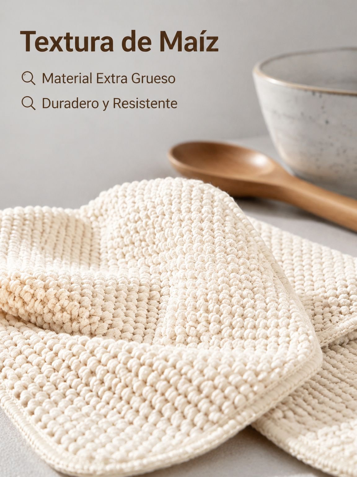 Paño de cocina grueso y absorbente con textura de maíz, especial para lavar platos